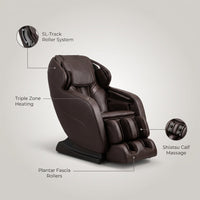 Jin Espresso Synthetic Leather SL Track Massage Chair — infographic